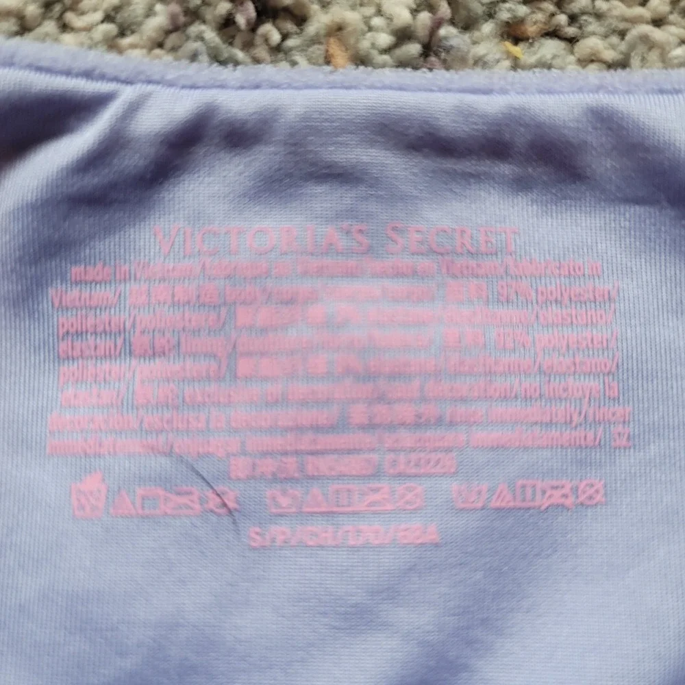 Victorias Secret Lavender Terry Cloth High Waist Bikini Bottom Small Purple